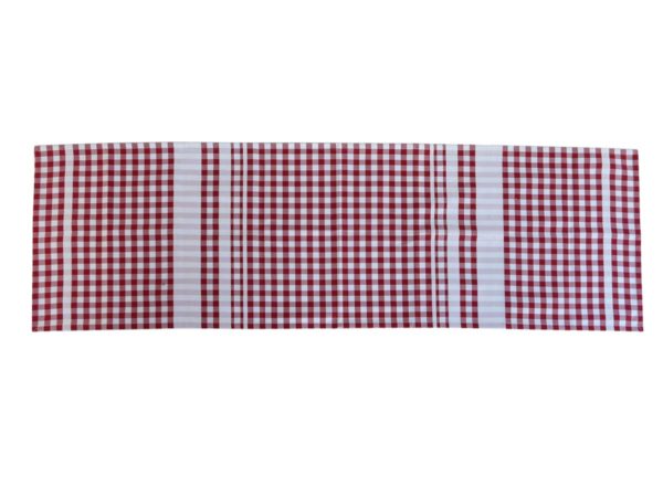 Chemin de table tissu carreaux rouge et blanc