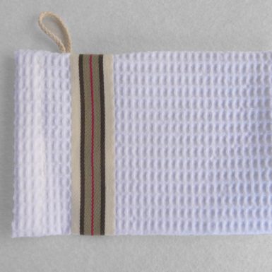 Set drap de bain, serviette, gant de toilette en coton blanc NID D'ABEILLE