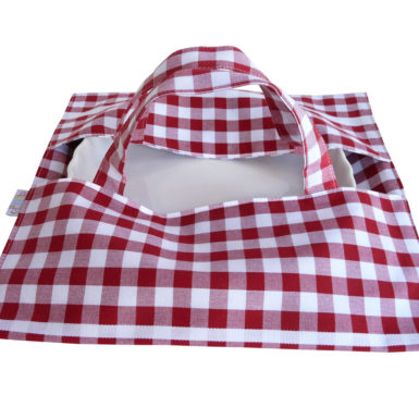 Sac à tarte – Porte Plat à carreaux rouge GUINGUETTE