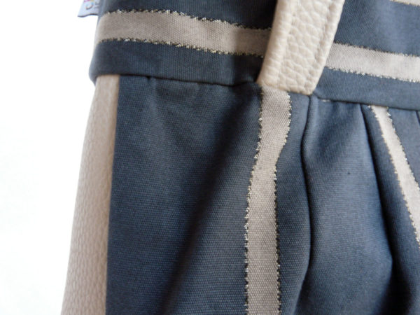 Sac toile et cuir doré rayé FOIX