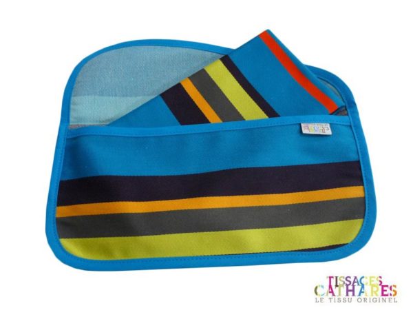 Pochette serviette bleu lagon MIREPOIX – Image 2