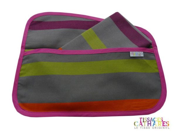 Pochette serviette en tissu étain MONTSEGUR – Image 2