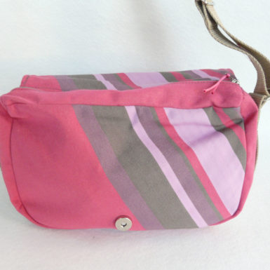 Sac à bandoulière gris et rose FOIX