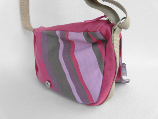 Sac à bandoulière gris et rose FOIX