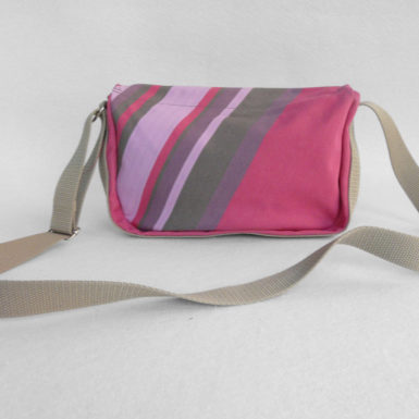 Sac à bandoulière gris et rose FOIX