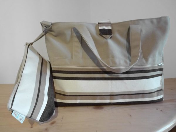 Sac fourre tout beige marron MIREPOIX