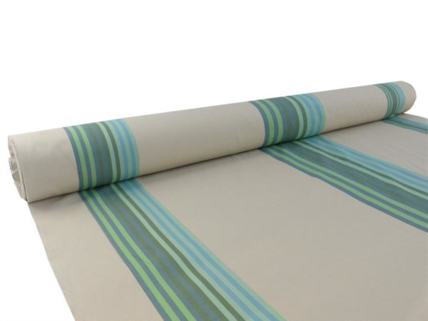 Tissu au mètre en coton rayé vert AUTHENTIQUE