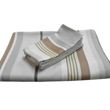 Ensemble nappe et serviettes chocolat caramel MIREPOIX