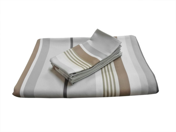 Ensemble nappe et serviettes chocolat caramel MIREPOIX