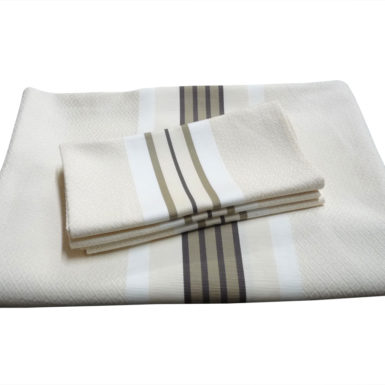 Ensemble nappe et serviettes en coton naturel PUIVERT