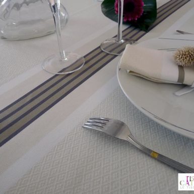 Nappe et serviettes en coton naturel PUIVERT