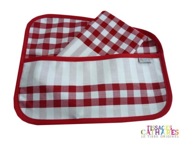 Pochette serviette rouge GUINGUETTE – Image 2