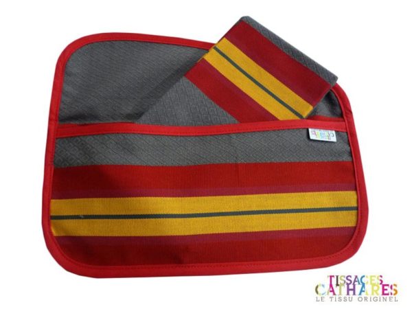 Pochette serviette rouge ensoleillé PUIVERT – Image 2