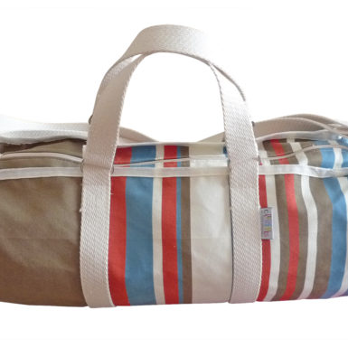 Sac de sport bleu azur et rouge TISSAGES CATHARES