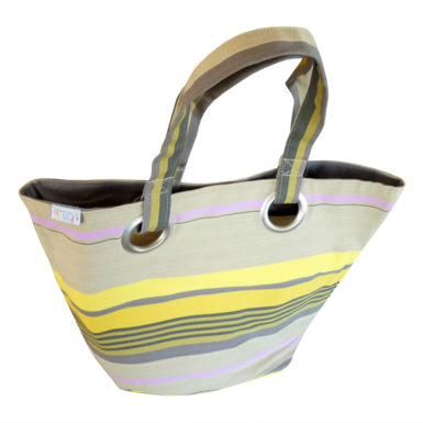 Sac shopping en tissu beige et jaune MIREPOIX