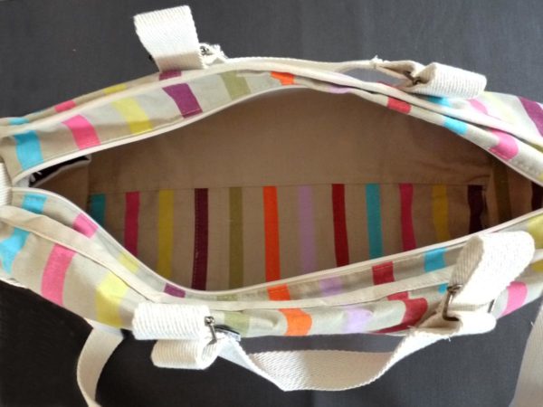 Sac de sport beige tissu TUTTI FRUTTI