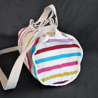 Sac de sport blanc a rayure TUTTI FRUTTI