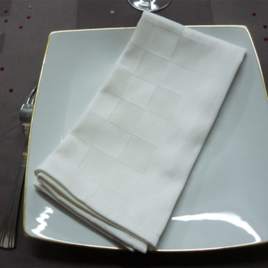 Serviette de table blanc Roquefixade