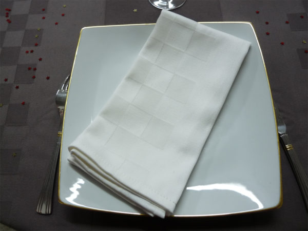 Serviette de table blanc Roquefixade