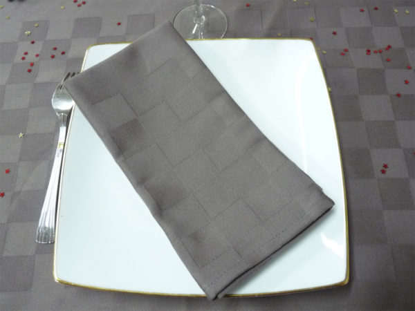 Serviette de table gris ROQUEFIXADE