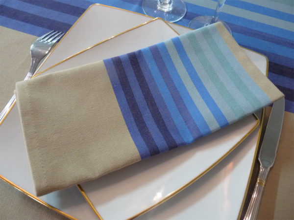 Serviette de table bleu AUTHENTIQUE