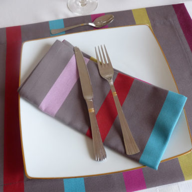 Serviette de table gris TUTTI FRUTTI