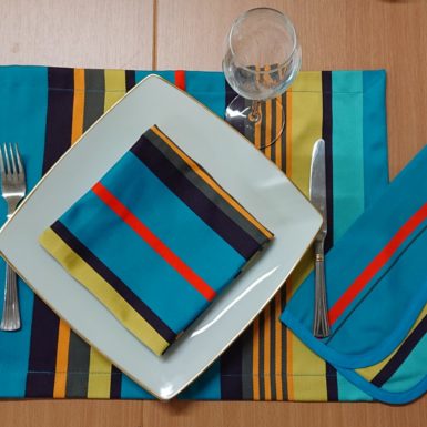 Serviette de table bleu lagon MIREPOIX
