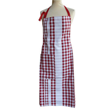 Tablier de cuisine à carreaux rouge GUINGUETTE