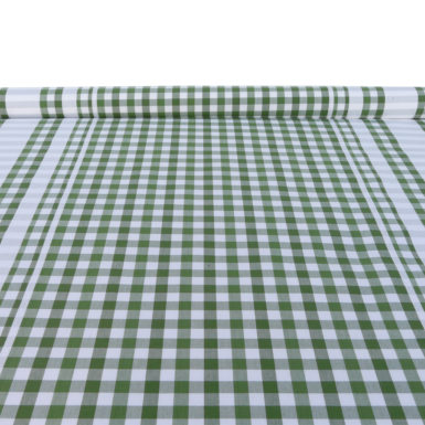 Tissu au mètre en coton à carreaux vert GUINGUETTE