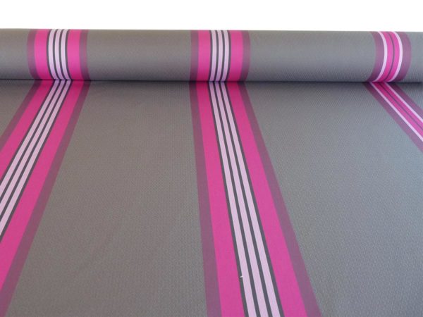 Tissu au mètre damassé gris et rose PUIVERT