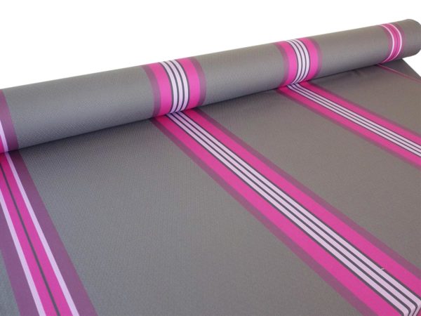Tissu au mètre damassé gris et rose PUIVERT