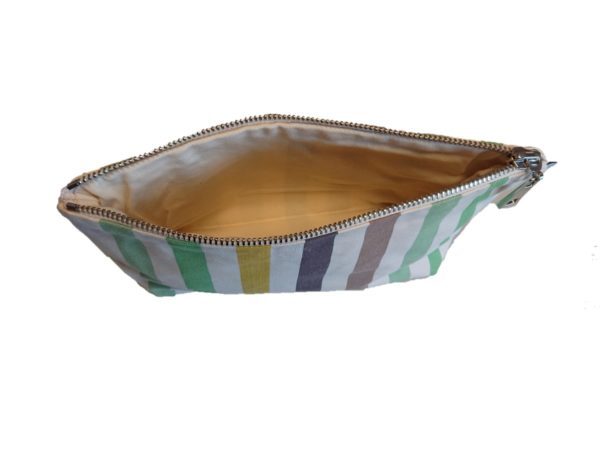 Trousse de toilette tissu rayure verte verticale CAMON – Image 2