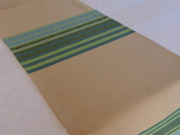 Chemin de table en coton vert AUTHENTIQUE