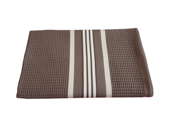 Drap de bain en coton marron NID D’ABEILLE