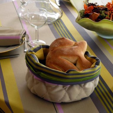 Nappe de table jaune et grise MIREPOIX