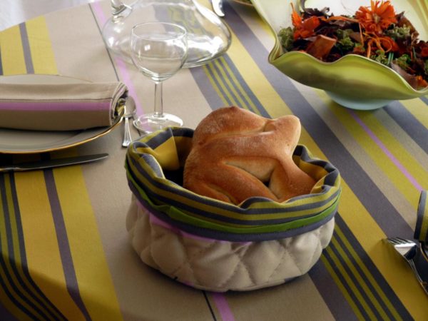 Nappe de table jaune et grise MIREPOIX