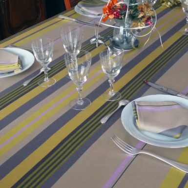 Nappe de table jaune et grise MIREPOIX