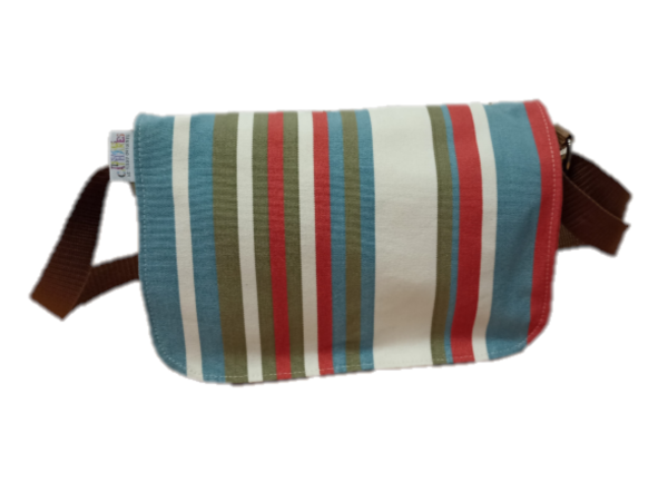 Sac à bandoulière bleu azur et rouge TISSAGES CATHARES