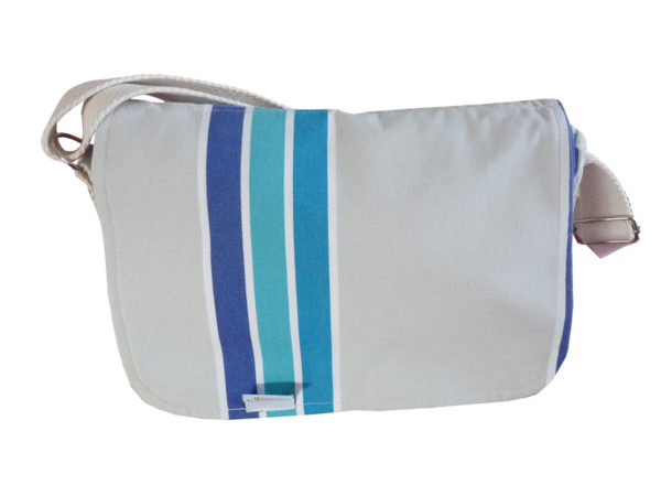 Sac à bandoulière à rayures bleu TISSAGES CATHARES