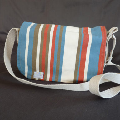 Sac à bandoulière bleu azur et rouge TISSAGES CATHARES
