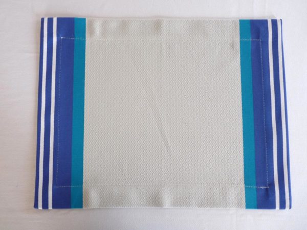 Set de table à rayures tissu bleu PUIVERT – Image 4