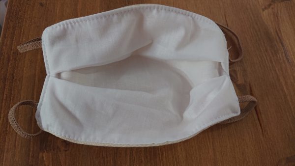 Masque de protection tissus ECRU élastique derrière la tête – Image 3