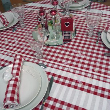 Nappe carreaux rouge et blanc coton