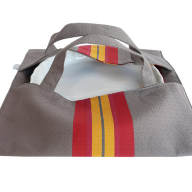 Sac à tarte – Porte Plat gris et rouge PUIVERT