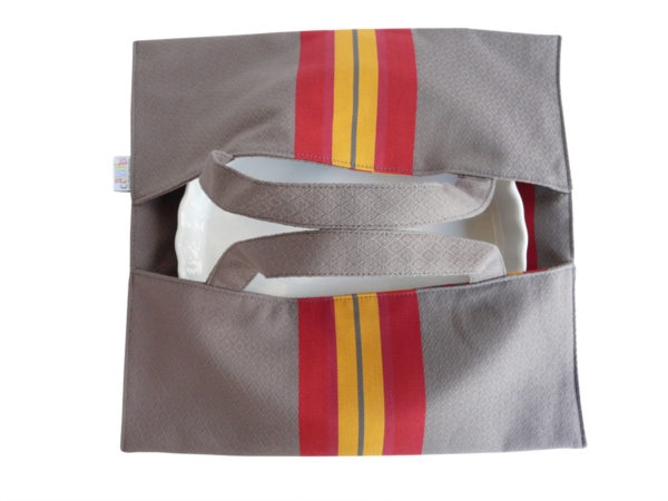 Sac à tarte – Porte Plat gris et rouge PUIVERT