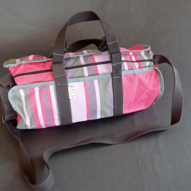 Sac de sport en toile rose TISSAGES CATHARES