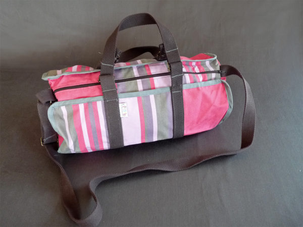 Sac de sport en toile rose TISSAGES CATHARES