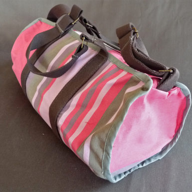 Sac de sport en toile rose TISSAGES CATHARES