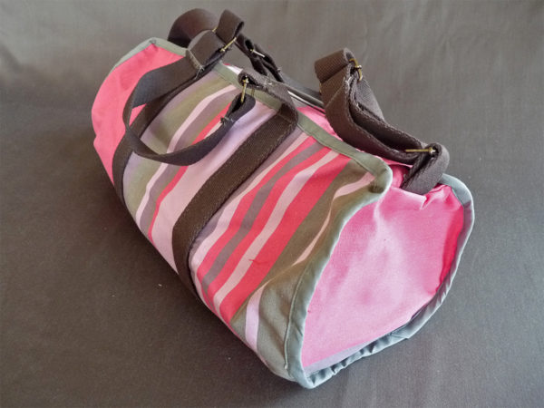 Sac de sport en toile rose TISSAGES CATHARES