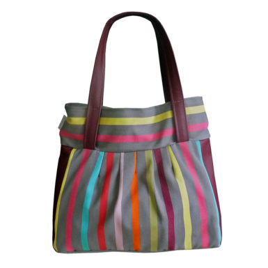 Sac toile et cuir gris TUTTI FRUTTI